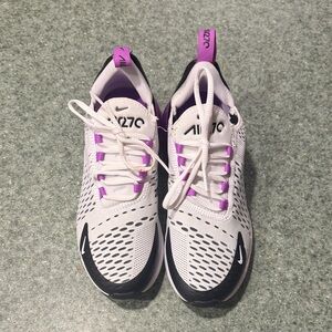 Nike Air Max 270 White and Black with Purple Accents